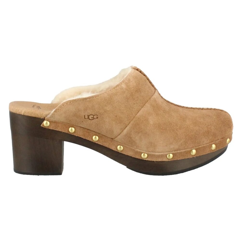 UGG Kassi Studded Shearling Suede Clog 10